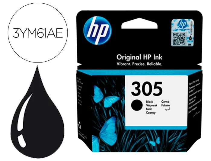 HP Cartucho de Tinta Original 305 Negro
