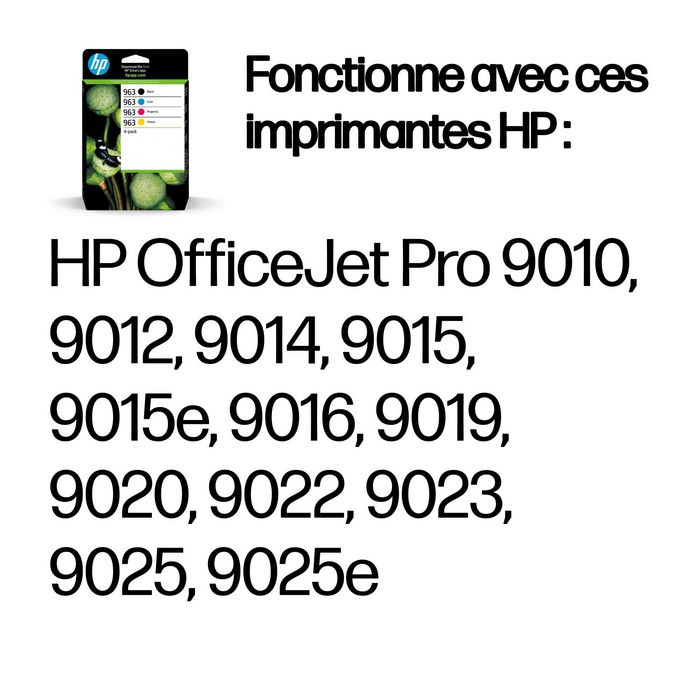 HP Pack de 4 Cartuchos de Tinta Original 963 Negro/Cian/Magenta/Amarillo HP Pack de 4 Cartuchos de Tinta Original 963 Negro/Cian/Magenta/Amarillo