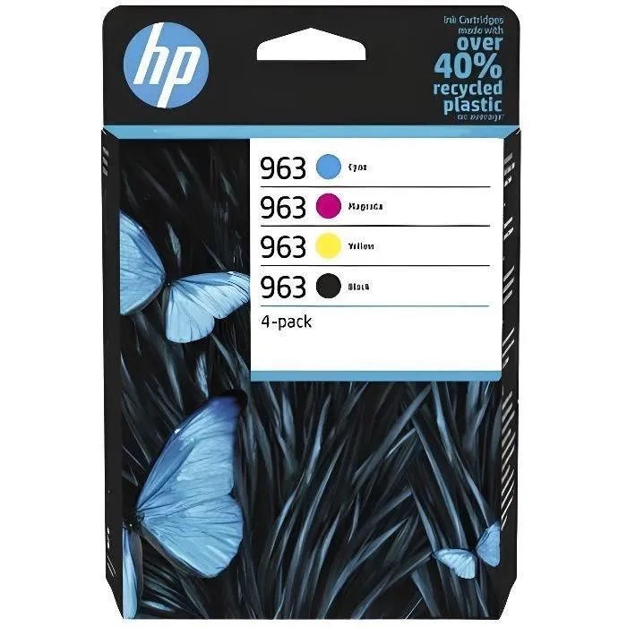 HP Pack de 4 Cartuchos de Tinta Original 963 Negro/Cian/Magenta/Amarillo HP Pack de 4 Cartuchos de Tinta Original 963 Negro/Cian/Magenta/Amarillo