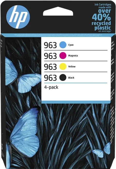 HP Pack de 4 Cartuchos de Tinta Original 963 Negro/Cian/Magenta/Amarillo HP Pack de 4 Cartuchos de Tinta Original 963 Negro/Cian/Magenta/Amarillo