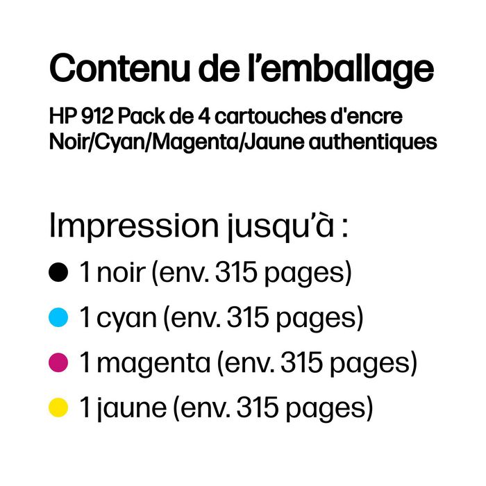HP Multipack de cartuchos de tinta 912 (6ZC74AE), Negro/Cian/Magenta/Amarillo
