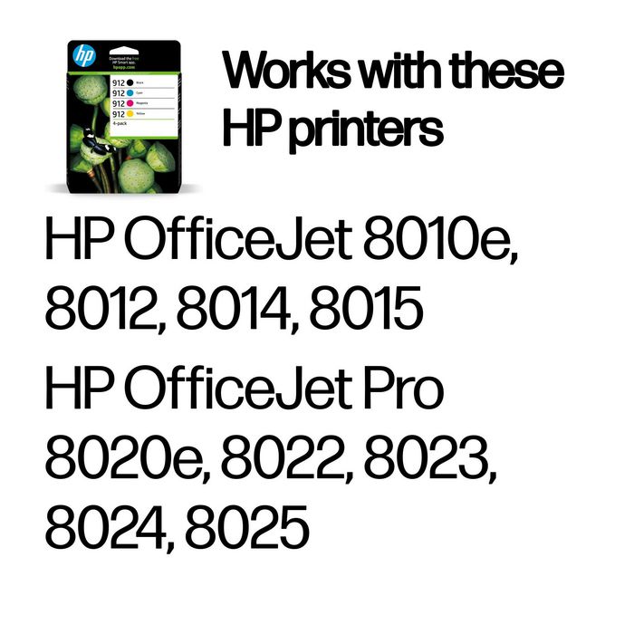 HP Multipack de cartuchos de tinta 912 (6ZC74AE), Negro/Cian/Magenta/Amarillo