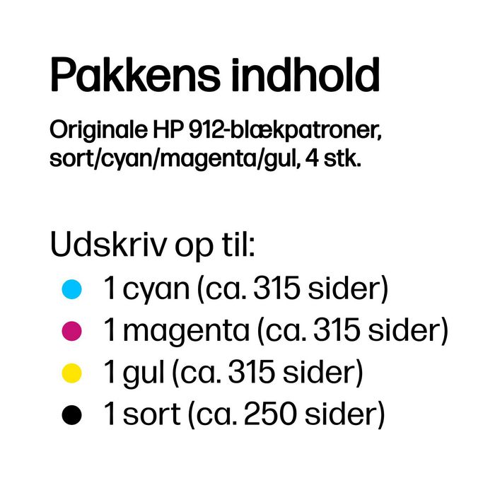 HP Multipack de cartuchos de tinta 912 (6ZC74AE), Negro/Cian/Magenta/Amarillo