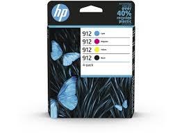 HP Cartuchos de Tinta Original Negro, Cyan, Magenta, Amarillo para Officejet Pro 8000 Series - Nº 912 *Pack De 4*