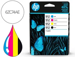 HP Multipack de 4 cartuchos de tinta 912 (CMYK)