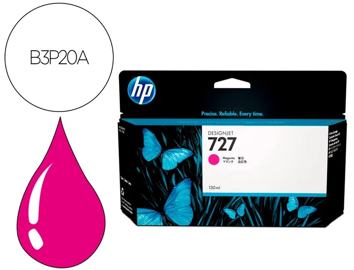 HP Cartucho de tinta DesignJet 727 Magenta 130 ml (B3P20A)