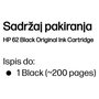 HP Cartucho de Tinta 62XL Negro