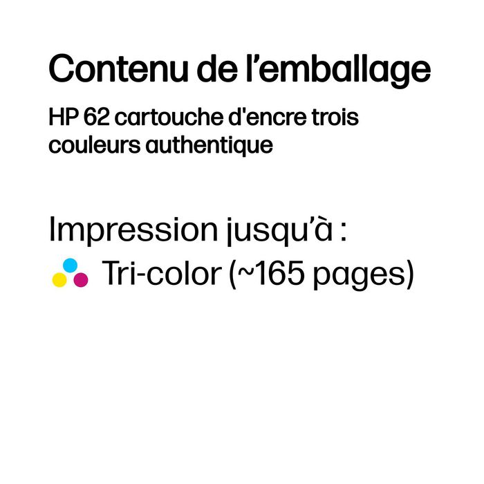 HP Cartucho de tinta 62 tricolor original C2P06AE