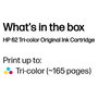 HP Cartucho de tinta 62 tricolor original C2P06AE