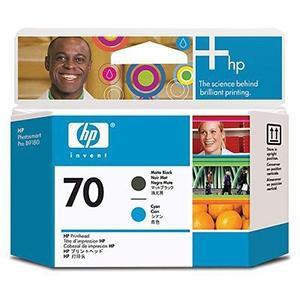 HP Cabezal de impresión 70 Negro mate y Cian C9404A