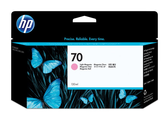 HP Cartucho de tinta 70 Magenta claro 130 ml C9455A para DesignJet Z2100/Z3100/Z3200/Z5200 HP Cartucho de tinta 70 Magenta claro 130 ml C9455A para DesignJet Z2100/Z3100/Z3200/Z5200