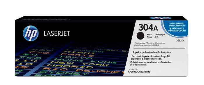 HP Cartucho de tóner 304A Negro (CC530A)