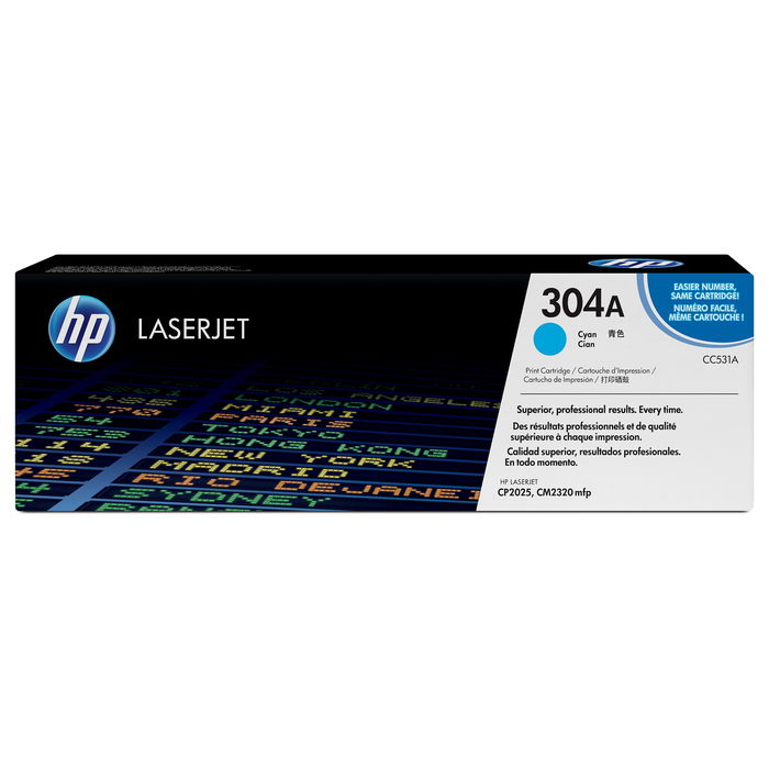 HP Toner 304A / CC531A Cyan HP Toner 304A / CC531A Cyan