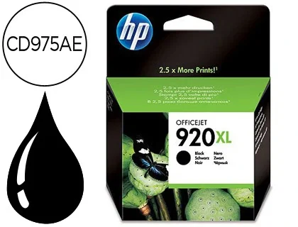 HP 920XL Negro Original Ink Cartridge CD975AE