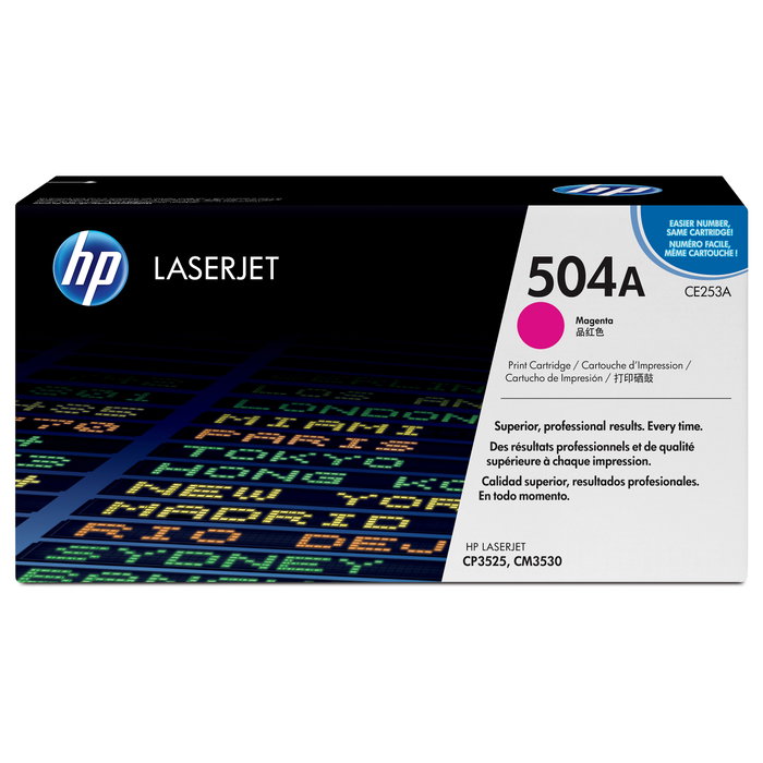 HP 504A CE253A Tóner Magenta 7000 páginas para Color LaserJet CM3530/CP3525 HP 504A CE253A Tóner Magenta 7000 páginas para Color LaserJet CM3530/CP3525