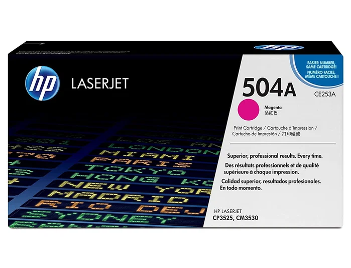 HP 504A CE253A Tóner Magenta 7000 páginas para Color LaserJet CM3530/CP3525 HP 504A CE253A Tóner Magenta 7000 páginas para Color LaserJet CM3530/CP3525