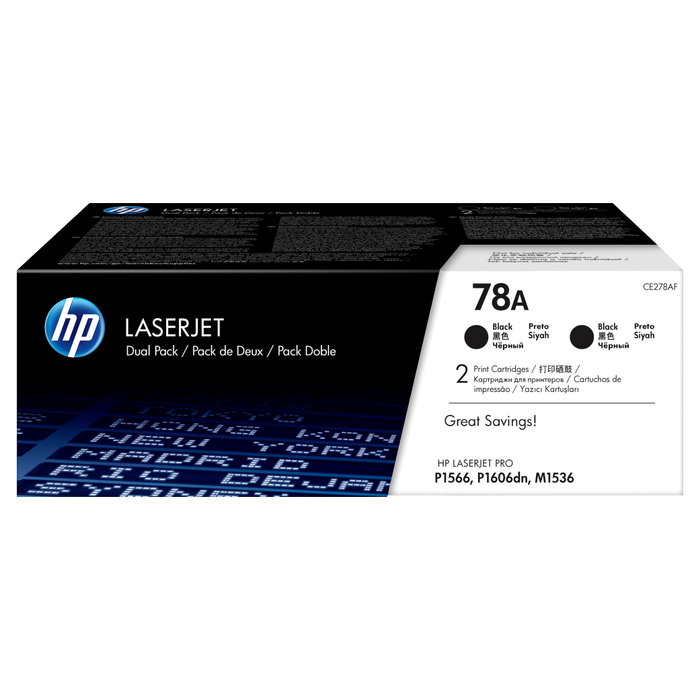 HP 78A Negro Pack de 2 Cartuchos de Tóner CE278AD HP 78A Negro Pack de 2 Cartuchos de Tóner CE278AD