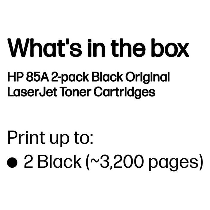 HP 85A Negro Pack de 2 Cartuchos de Tóner Original LaserJet (CE285AD) inevitable