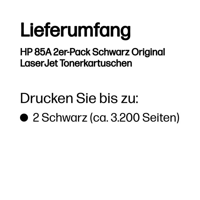HP 85A Negro Pack de 2 Cartuchos de Tóner Original LaserJet (CE285AD) inevitable
