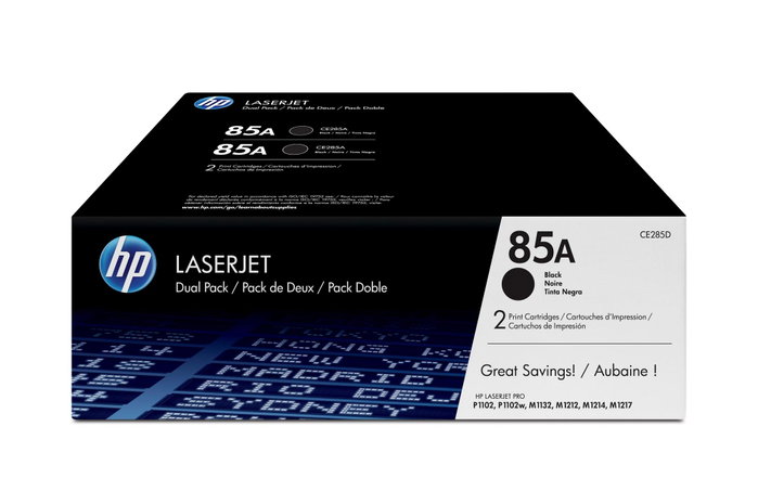 HP 85A Negro Pack de 2 Cartuchos de Tóner Original LaserJet (CE285AD) inevitable