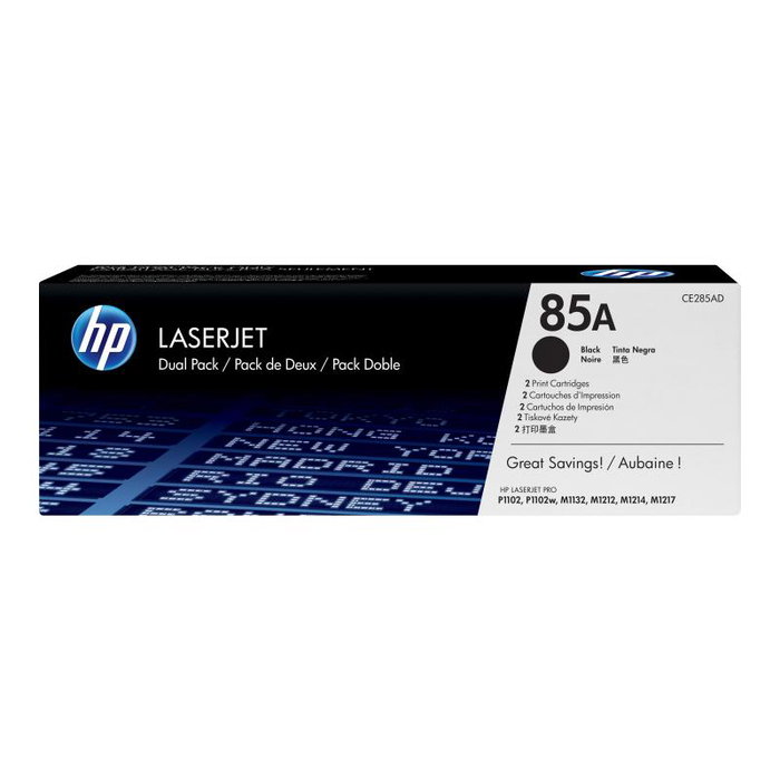 HP 85A Negro Pack de 2 Cartuchos de Tóner Original LaserJet (CE285AD) inevitable