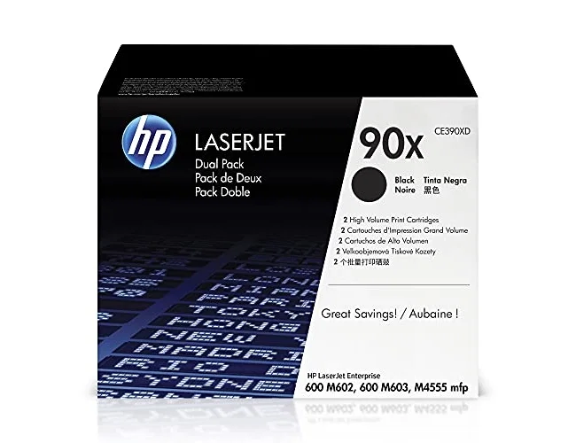 HP Pack de 2 Cartuchos de Tóner Original LaserJet 90X Negro CE390XD HP Pack de 2 Cartuchos de Tóner Original LaserJet 90X Negro CE390XD