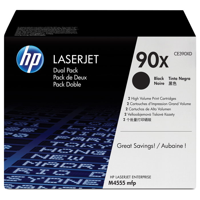 HP Pack de 2 Cartuchos de Tóner Original LaserJet 90X Negro CE390XD HP Pack de 2 Cartuchos de Tóner Original LaserJet 90X Negro CE390XD