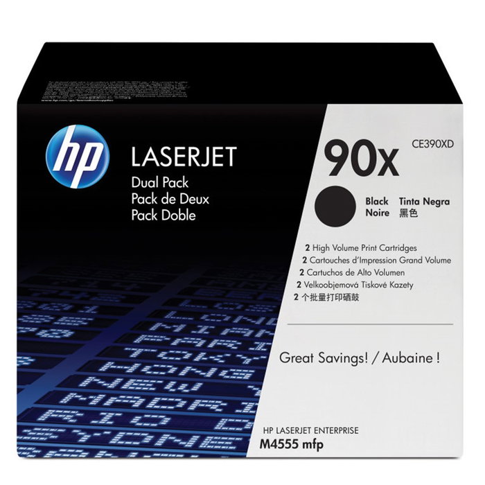 HP Pack de 2 Cartuchos de Tóner Original LaserJet 90X Negro CE390XD HP Pack de 2 Cartuchos de Tóner Original LaserJet 90X Negro CE390XD