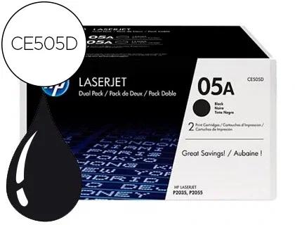HP 05A Negro (Pack de 2) CE505D Original HP 05A Negro (Pack de 2) CE505D Original