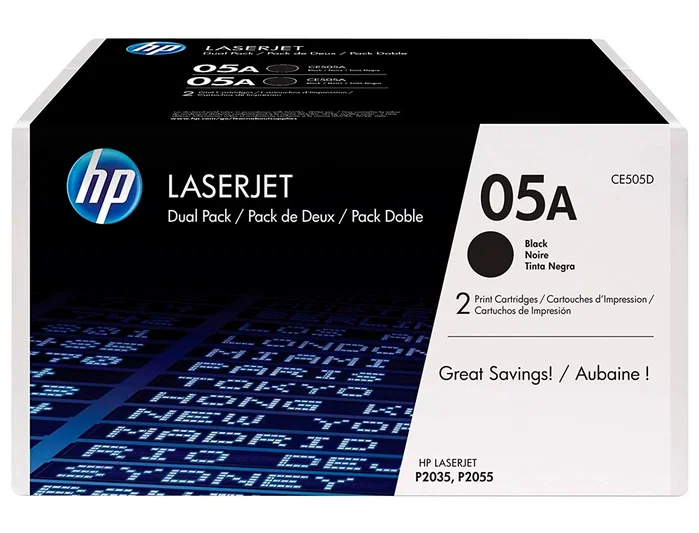 HP 05A Negro (Pack de 2) CE505D Original HP 05A Negro (Pack de 2) CE505D Original