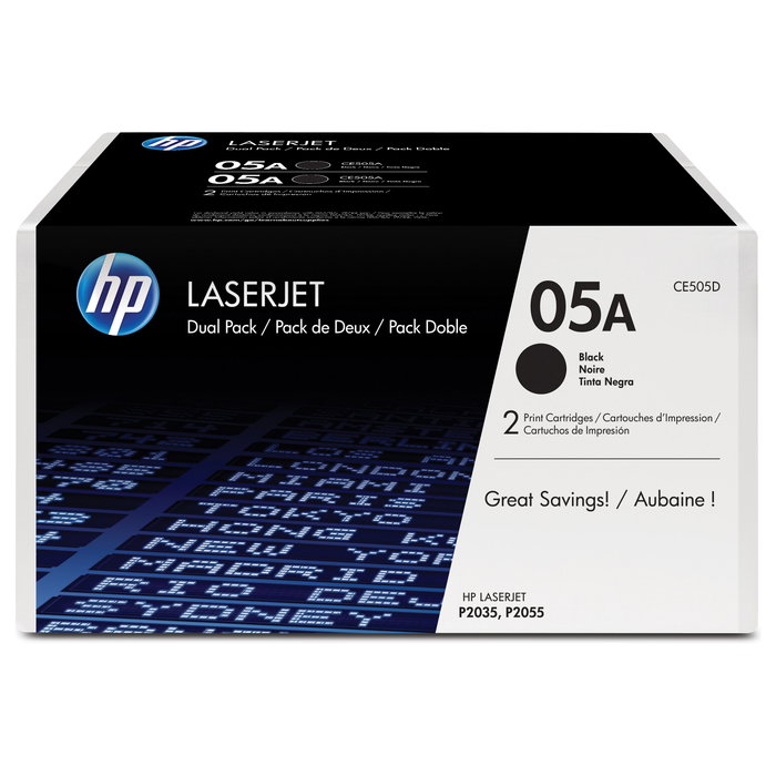 HP 05A Negro (Pack de 2) CE505D Original HP 05A Negro (Pack de 2) CE505D Original