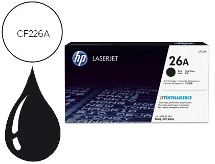 HP Cartucho de tóner 26A CF226A Negro para LaserJet Pro M402/M426 HP Cartucho de tóner 26A CF226A Negro para LaserJet Pro M402/M426
