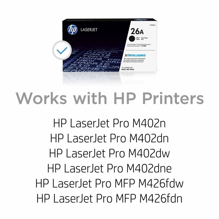HP Cartucho de tóner 26A CF226A Negro para LaserJet Pro M402/M426 HP Cartucho de tóner 26A CF226A Negro para LaserJet Pro M402/M426