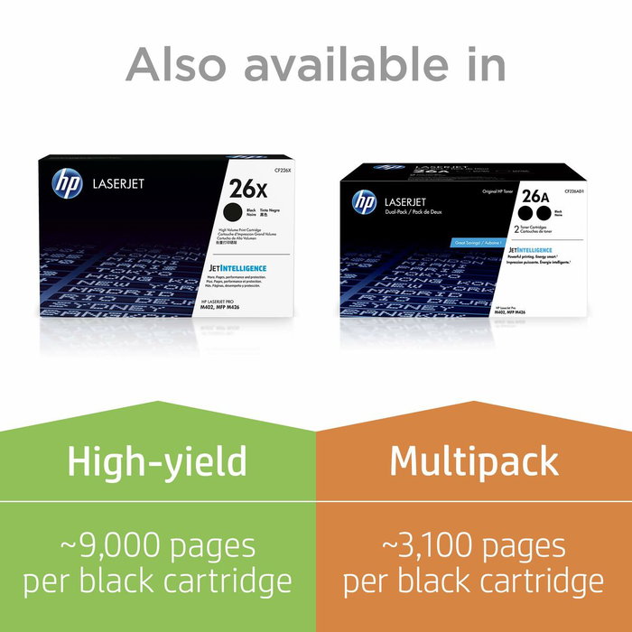 HP Cartucho de tóner 26A CF226A Negro para LaserJet Pro M402/M426 HP Cartucho de tóner 26A CF226A Negro para LaserJet Pro M402/M426