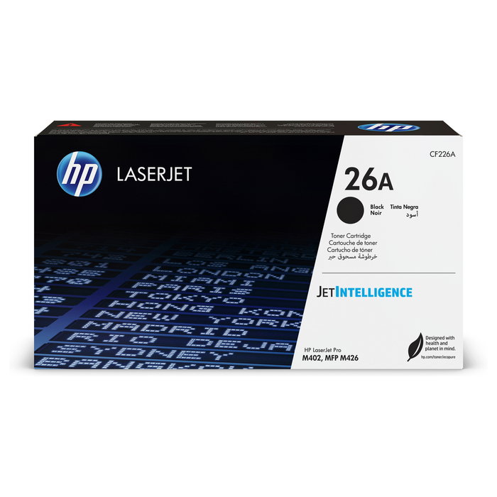 HP Cartucho de tóner 26A CF226A Negro para LaserJet Pro M402/M426 HP Cartucho de tóner 26A CF226A Negro para LaserJet Pro M402/M426