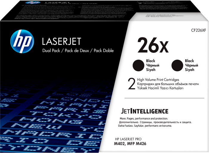 HP 26X Negro (Pack de 2) CF226XD de alta capacidad HP 26X Negro (Pack de 2) CF226XD de alta capacidad