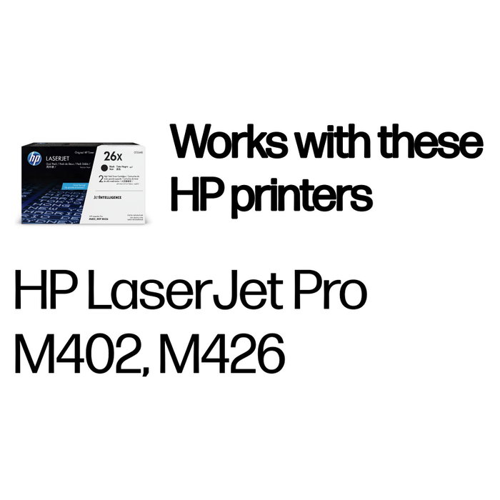 HP 26X Negro (Pack de 2) CF226XD de alta capacidad HP 26X Negro (Pack de 2) CF226XD de alta capacidad