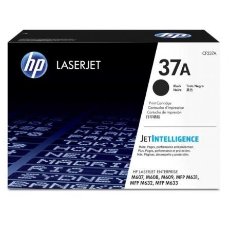 HP Cartucho de tóner original LaserJet 37A Negro (CF237A) (37A) inevitable para altos volúmenes de impresión