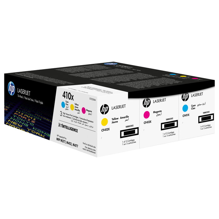 HP 410X CF252XM Multipack de Tóner de Alta Capacidad (Cian, Magenta, Amarillo) de 3 Unidades HP 410X CF252XM Multipack de Tóner de Alta Capacidad (Cian, Magenta, Amarillo) de 3 Unidades
