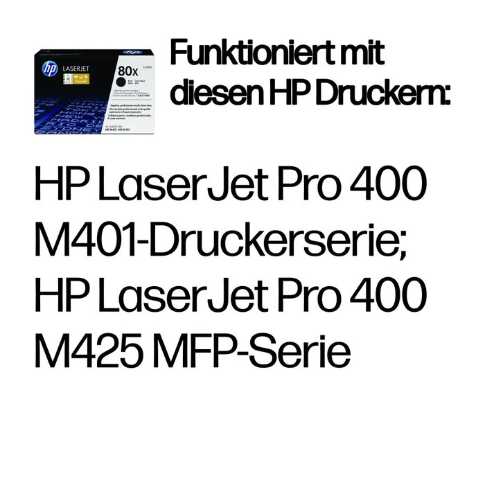 HP Toner 80X CF280X Negro de Alta Capacidad para LaserJet Pro M401/M425 HP Toner 80X CF280X Negro de Alta Capacidad para LaserJet Pro M401/M425