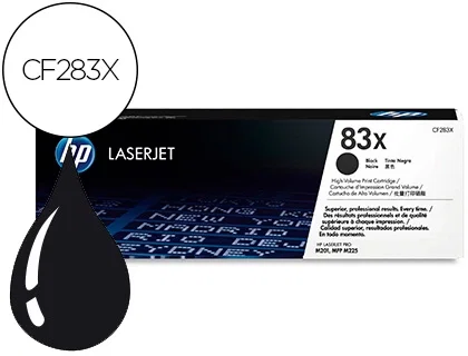 HP Cartucho de Tóner Original 83X CF283X Negro Alta Capacidad