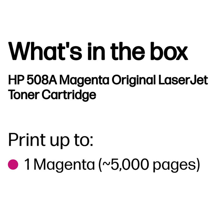 HP 508A CF363A Tóner Magenta (5.000 páginas) HP 508A CF363A Tóner Magenta (5.000 páginas)