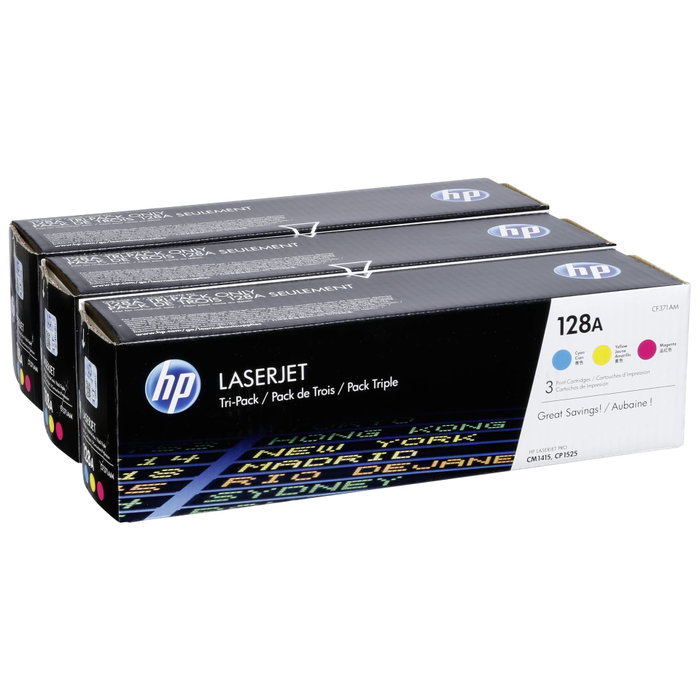 HP 128A Multipack CF371AM (Cian, Magenta, Amarillo)