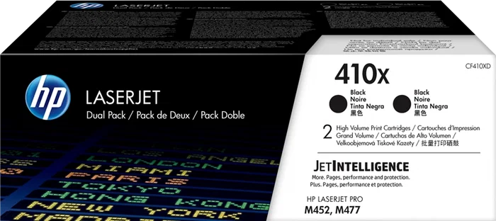HP Paquete de 2 Cartuchos de Tóner Negro Original LaserJet 410X XL