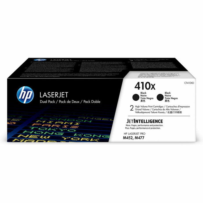 HP Paquete de 2 Cartuchos de Tóner Negro Original LaserJet 410X XL