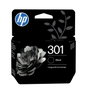 HP Cartucho de tinta 301 Negro CH561EE (Rendimiento estándar) la descripción de este producto es la siguiente: <p>Los cartuchos de tinta negra HP 301 están diseñados para ofrecer funciones intuitivas y un gran valor. Imprima documentos con texto negro de calidad láser e imágenes nítidas que resisten la decoloración durante décadas. Obtenga una calidad de imagen mejorada utilizando papeles con el símbolo ColorLok.</p><ul><li>Tipo de cartucho: Rendimiento estándar</li><li>Color: Negro / Foto negro</li><li>Capacidad de tinta: 3 ml</li><li>Rendimiento de página: Hasta 170 páginas</li><li>Tecnología de impresión: Inyección de tinta</li><li>Compatibilidad: HP DeskJet, ENVY y OfficeJet series</li><li>Contenido del paquete: 1 cartucho original HP</li></ul><p>Confíe en el rendimiento y la impresión homogénea de los cartuchos de tinta HP originales. Todos los cartuchos originales HP son completamente nuevos para garantizar una impresión perfecta. Además, el programa HP Planet Partners le facilita el reciclado de sus cartuchos de impresión.</p>