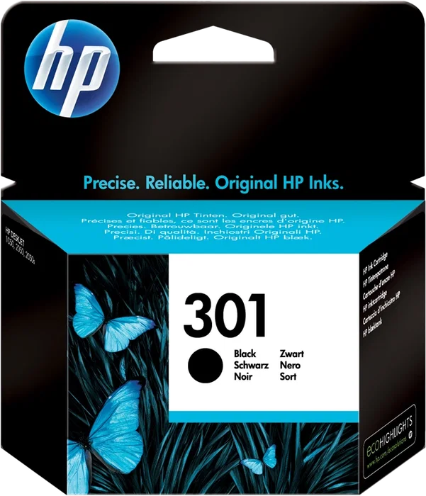 HP Cartucho de tinta original 301 Negro (CH561EE) de rendimiento estándar= HP Cartucho de tinta original 301 Negro (CH561EE) de rendimiento estándar=