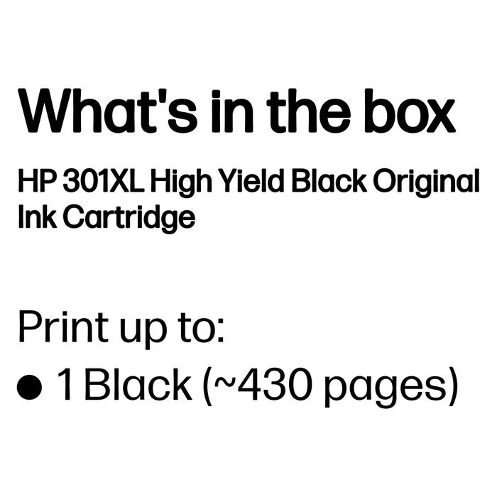 HP Cartucho de Tinta Original 301XL CH563EE Negro de Alta Capacidad XL, 8 ml, 360 páginas, Compatible con HP DeskJet 2540
