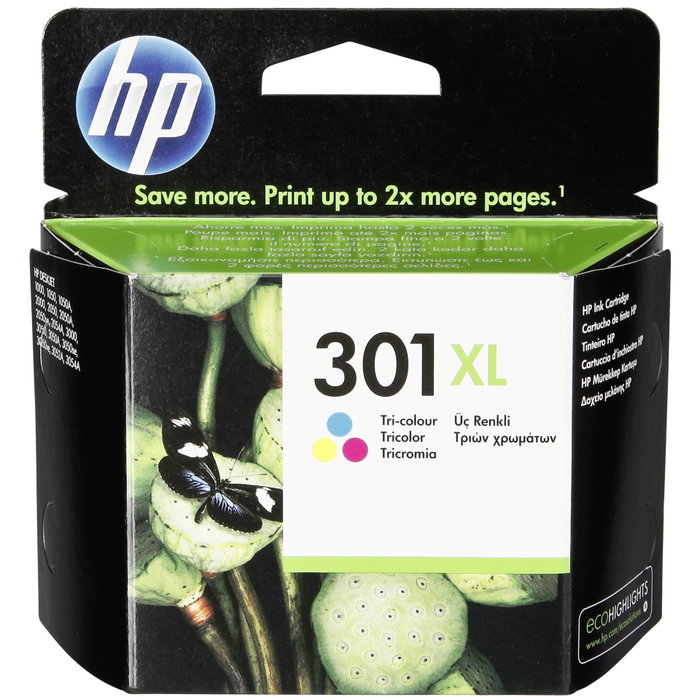 HP 301XL Cartucho de Tinta Tricolor de Alto Rendimiento (CH564EE) de Original