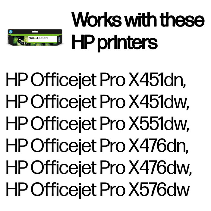 HP Cartucho de tinta 970XL Negro (CN625AE) de alto rendimiento HP Cartucho de tinta 970XL Negro (CN625AE) de alto rendimiento